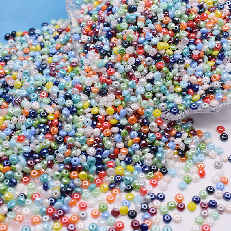 Cross-border hot 6*3mm mixed color abacus beads donut beaded diy bracelet necklace beaded jewelry accessories wholesale