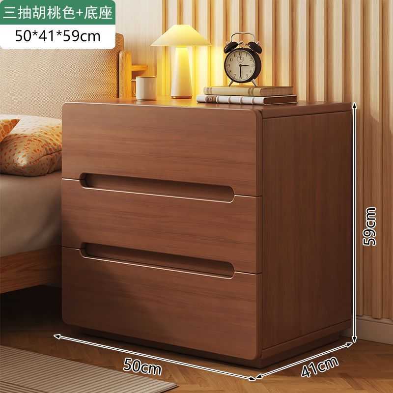 [원목생태보드] 서랍 3개, 월넛색상 + 베이스 50cm