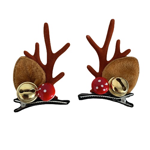 New Christmas hair accessories cute deer antler duck bill clip creative girl style red Christmas hair clip holiday headwear