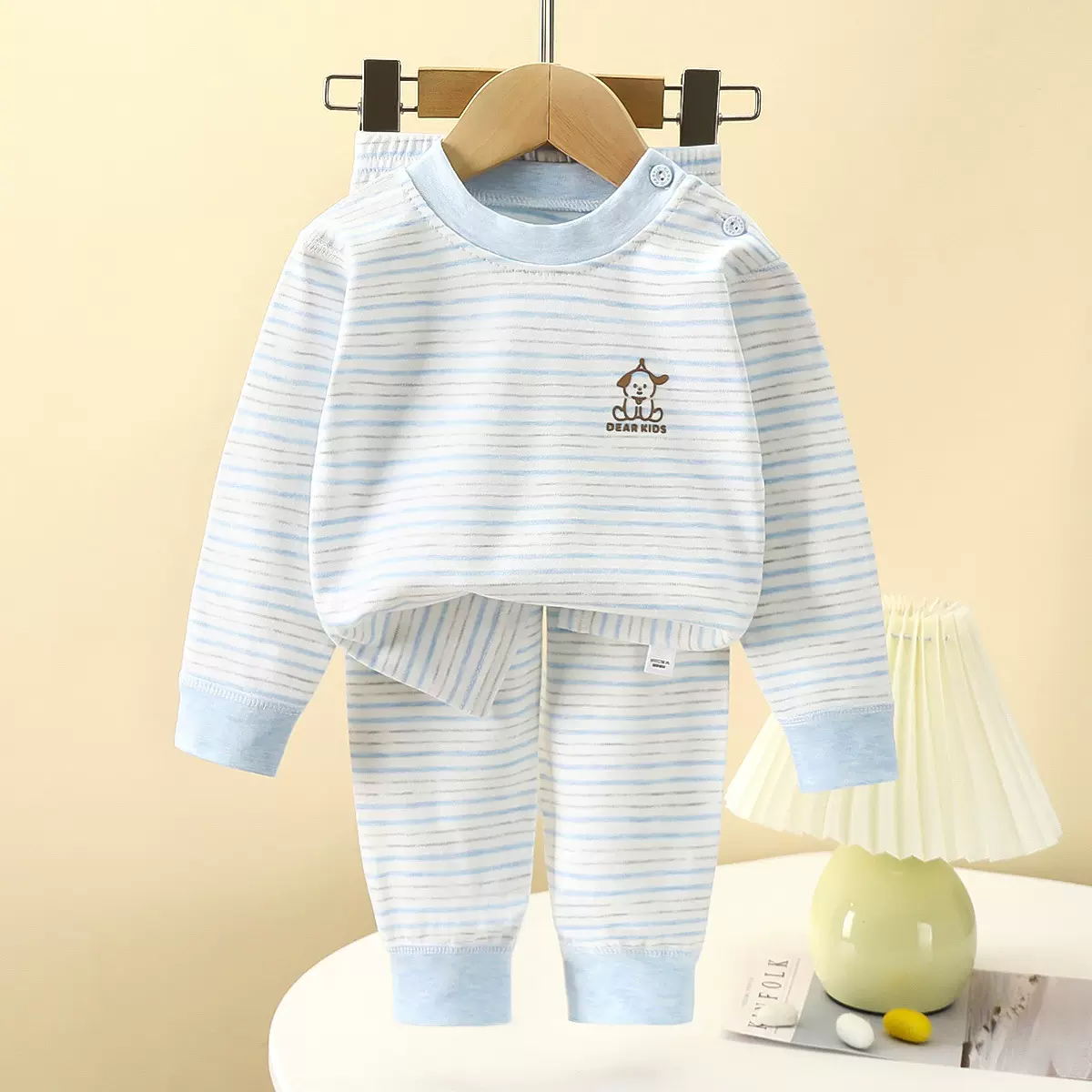 批发宝宝无骨内衣套装男童秋冬家居服女童舒适睡衣儿童秋衣秋裤