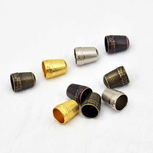European retro pure copper top hat, cross-stitch sewing and cloth cutting DIY accessories, household thumb thickened thimble finger cover