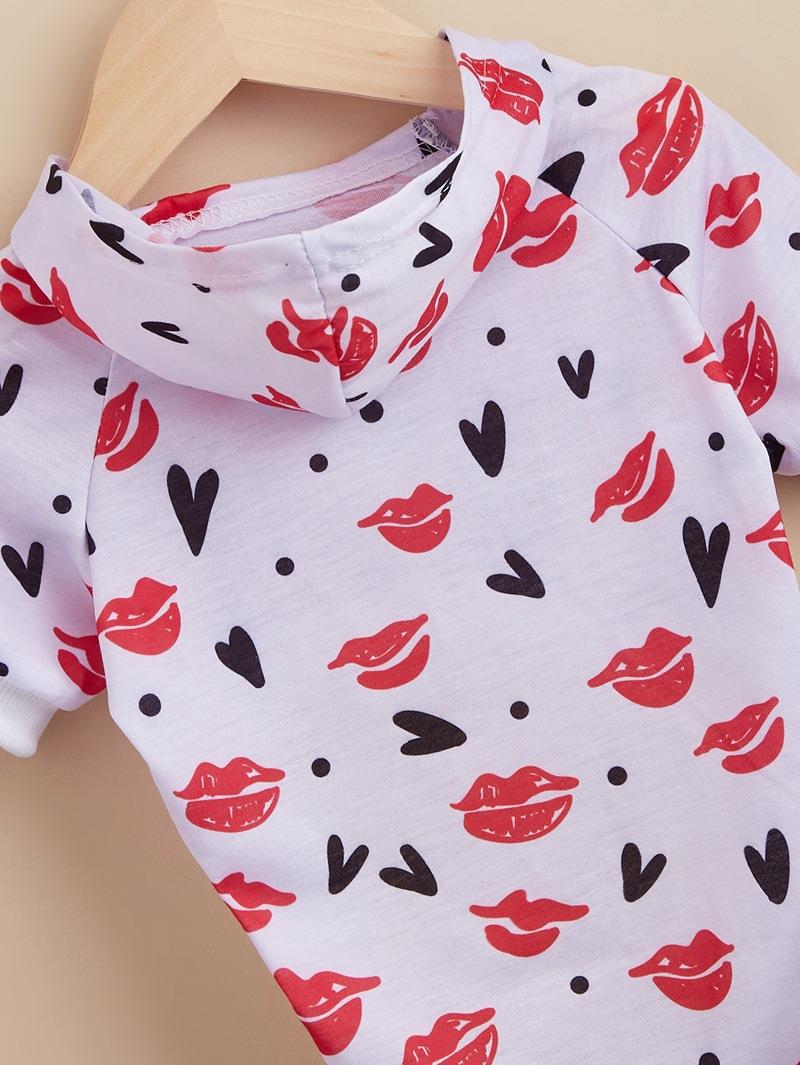 Hawaiian Polyester Valentine's Day Lips Heart Shape Pet Clothing display picture 2