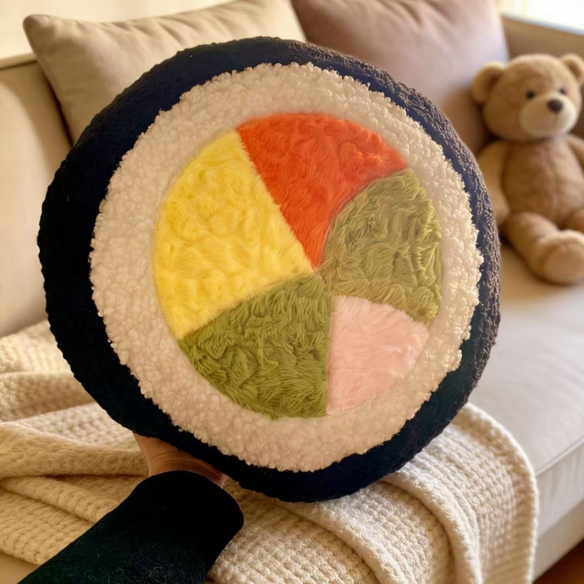 ins sushi almohada juguetes de peluche decoración del hogar sofá almohada sala de estar almohada de oficina cintura almohada regalos para mujeres