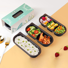 老伙记一次性餐盒长方形日式打包盒便当盒寿司塑料分格外卖快餐盒