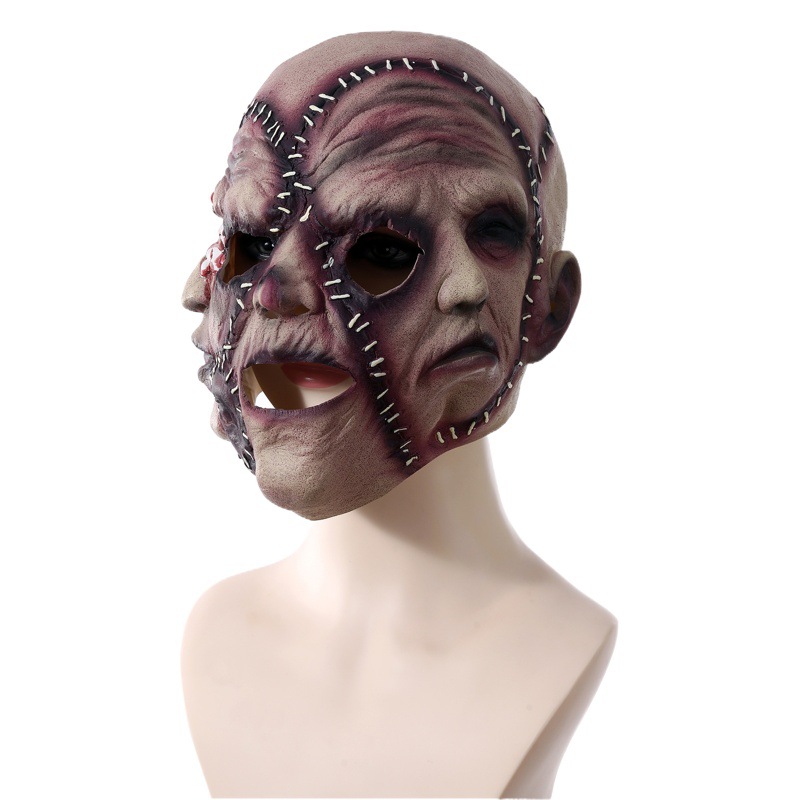 Máscara de Terror de Tres Caras con Cara de Fantasma para Fiesta de Halloween Transfronteriza Zonghong, Máscara de Látex Suave para el Festival de los Fantasmas