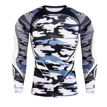 3D打印快速干燥压缩跑步T恤男士长袖健身衬衫弹力运动服TEES