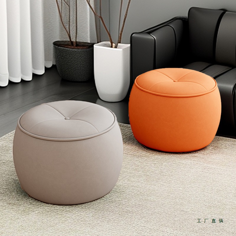 Small Stool, Bench, Household Low Stool, Sofa Stool, Round Stool, Living Room Small Stool, Sturdy and Durable, Accessible Luxury and High-End Chair