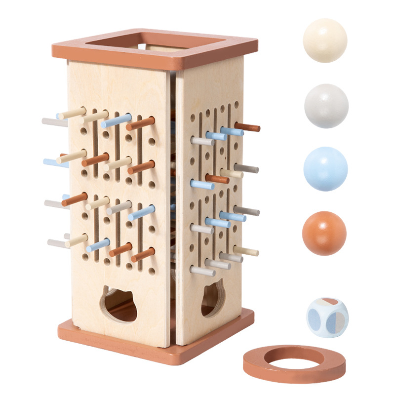 Educación infantil madera 3 - en - 1 juego de palo de dibujo de dados color cognitivo padre-hijo interactivo juego de mesa de puzzle