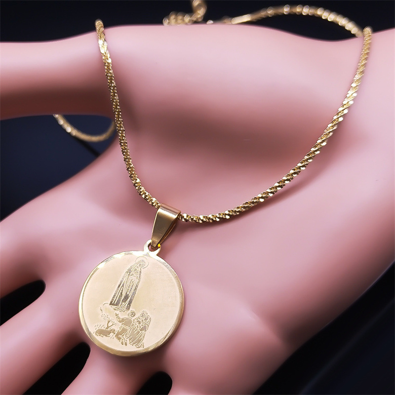 Styling with Virgin Mary Necklace