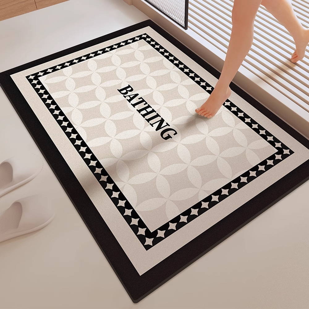 Alfombrilla de baño Alfombrilla absorbente de baño de barro de diatomeas en la puerta Alfombrilla antideslizante suave para el hogar de secado rápido