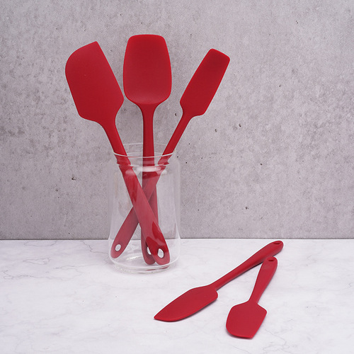 High-temperature resistant one-piece silicone spatula, food-grade cream spatula set, jam cake spreader, baking tools