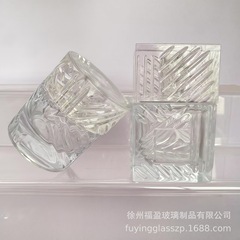 香水分装瓶水立方厚底条纹喷雾瓶透明方形香水瓶子玻璃喷雾空瓶