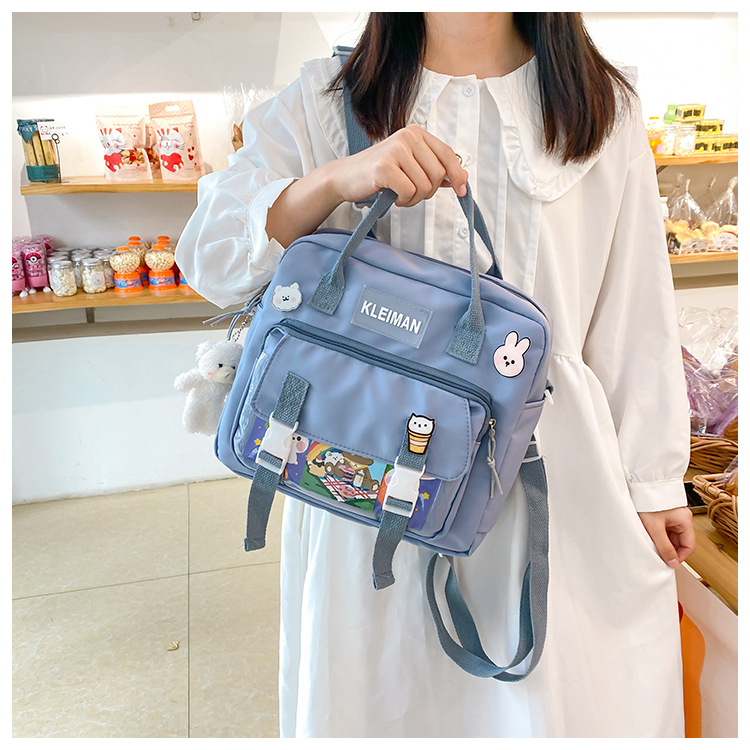 Book bag, handbag, canvas bag, large-capacity crossbody bag for girls, single-shoulder bag for primary school students, tutorial bag for classes, tutoring undefined