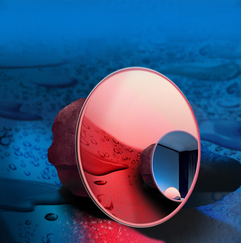 Rearview Mirror Small Round Mirror for Car and Motorcycle, Convex Lens Mirror for Vehicle, Waterproof High-Definition Blind Spot Auxiliary Mirror for Car Installation