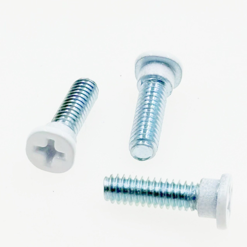 烤漆螺丝 供应台阶头部喷漆白色螺丝台阶机牙螺丝 十字槽台阶螺丝