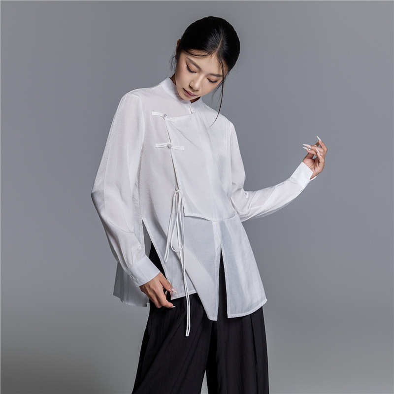 Modern Dance Practice Clothes, Chinese Dance Long-Sleeved Shirts, Elegant and Slimming Dance Costumes, Performance Clothes for Women