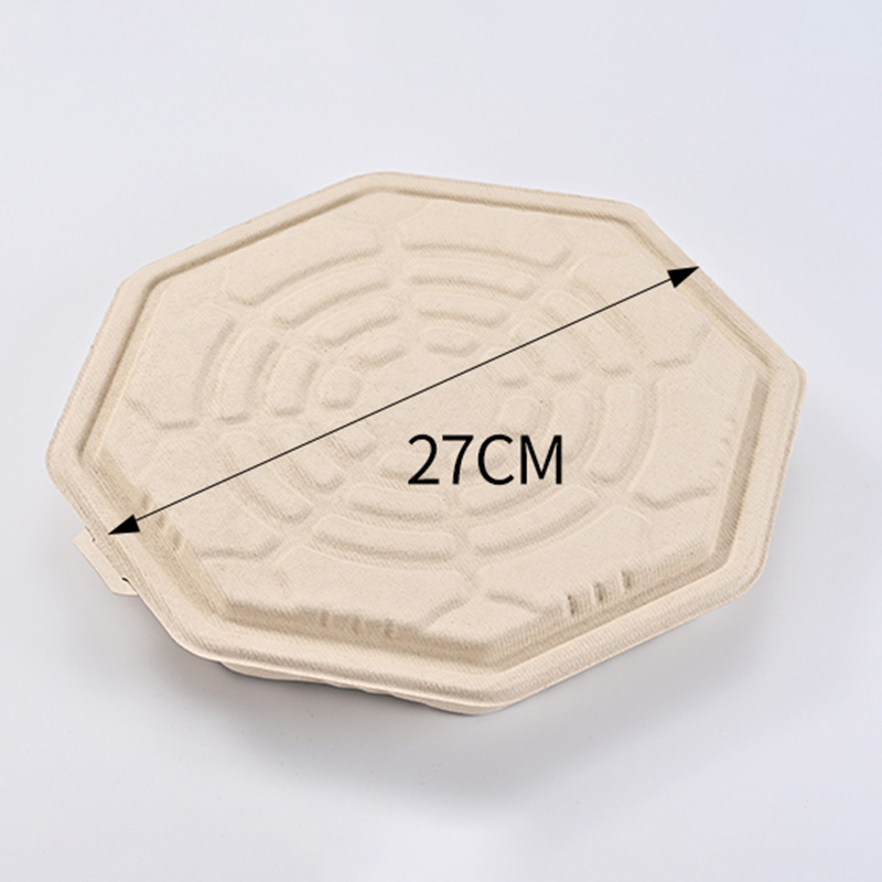 Caja de pizza desechable degradable para picnic para llevar Caja de embalaje de pizza de azúcar Caja de embalaje de pizza en stock