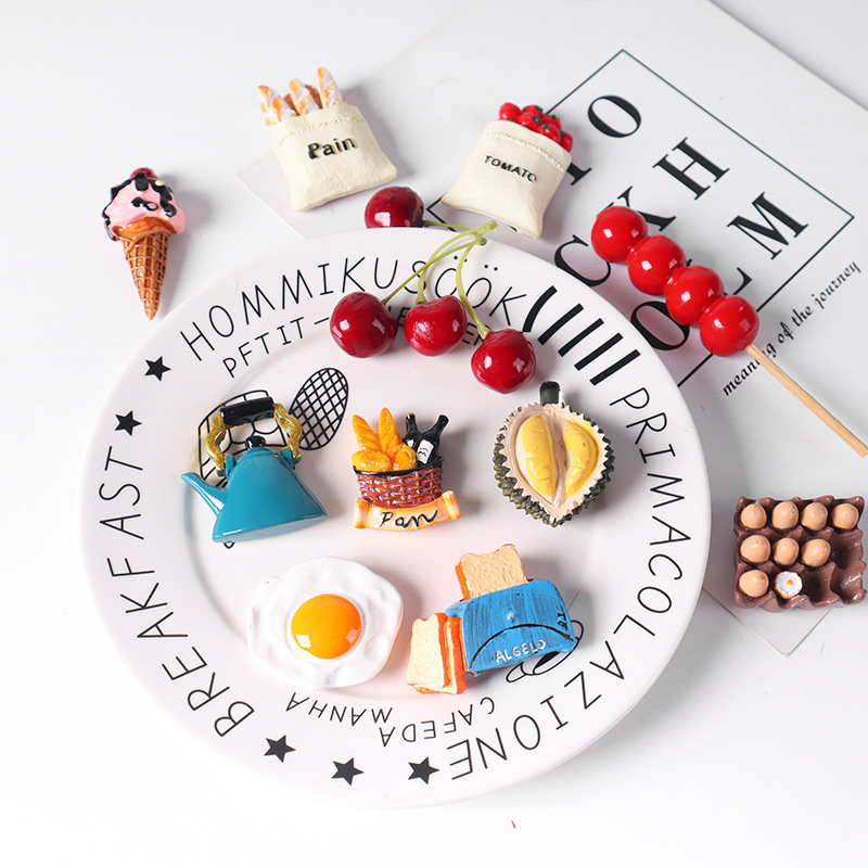 创意3D磁性冰箱贴仿真甜品美食小礼品北欧ins装饰食玩磁吸贴批发