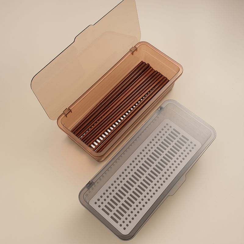 Caja de palillos casera con cubierta de palillos cuchara caja de almacenamiento cesta de palillos cocina comedor a prueba de polvo drenaje drenaje rápido secado