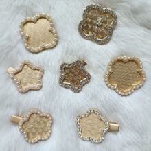 宋锦DIY饰品底胚带盖子合金配件 掐丝点翠贴皮压襟配件材料厂家
