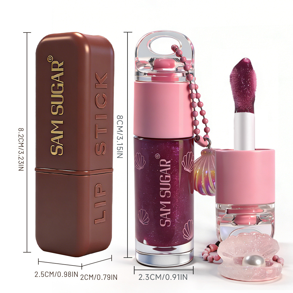 Cross-border SAM SUGAR Lip Liner Lip Oil Set Brilliant Moisturizing Lipstick Mirror Resistant