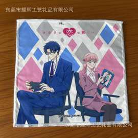 日本定制动漫二次元方巾毛巾可爱卡通印花方巾礼品柔软吸水擦手巾