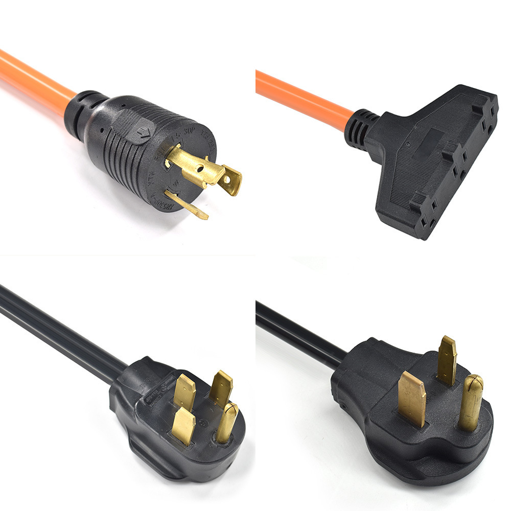 美标插头电源线美式扫把头美规大功率供电线14-50P干燥机电线