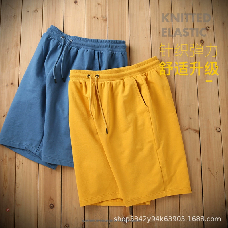 Summer cotton shorts for leisure, solid trousers