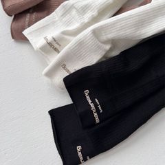 大萇巾SD2189-30前字母中筒襪女堆堆襪ins薄款抽條襪子新款潮襪