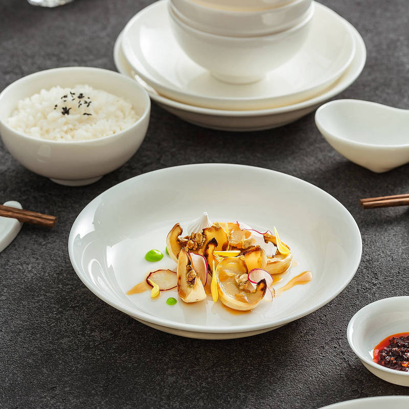 High-End Pure White Jade Porcelain Bowls and Plates, Dehua Exquisite and Simple Household Rice Bowls and Dinner Plates, Ceramic Tableware Wholesale High-End Pure White Jade Porcelain Bowls and Plates, Dehua Exquisite and Simple Household Rice Bowls and Dinner Plates, Ceramic Tableware Wholesale