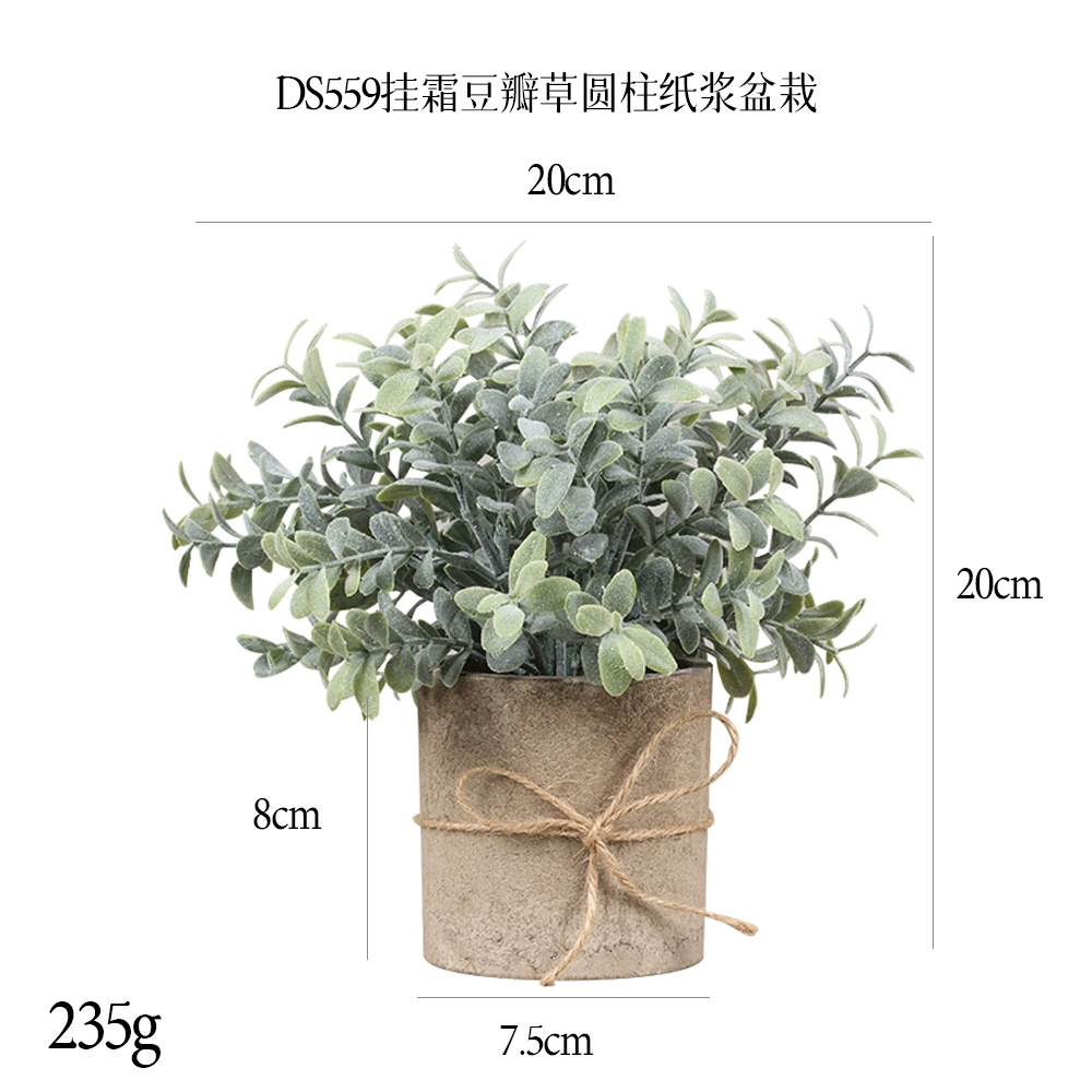 Más de 240 combinaciones populares de macetas con plantas verdes artificiales, decoraciones para el hogar, flores artificiales, bonsáis cilíndricos de pulpa de papel.