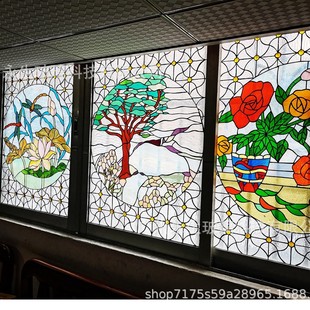 Colored Glaze Glass Church Glass Doors and Windows Chinese Landscape Art Glass Tiffany Stained Glass Guangzhou Source