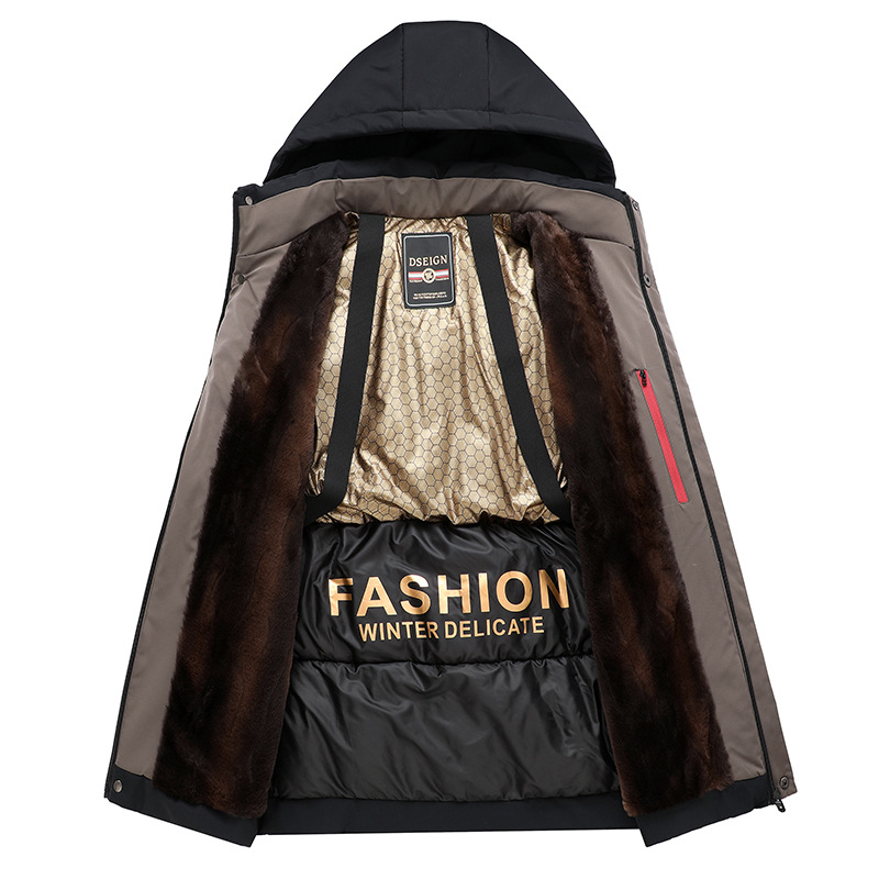 Men's Clothing thickened cotton padded jacket quilted warm jacket business casual Silk cotton coat mid length cotton coat for men to keep out the cold_voghion.com