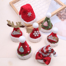 圣诞饰品配件烘焙蛋糕装饰2024圣诞帽鹿角翅膀头饰发夹子diy发饰