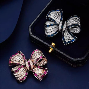Purple bow zinc alloy brooch high-end women's new high-end pin spring and autumn corsage sweater accessories