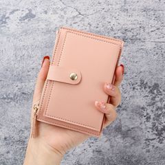 Women's Korean Version Student Minimalist Ultra-Light Portable Mini Wallet Multi-Card Slot Card Holder Zippered Small Purse
