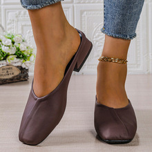 粗跟女拖鞋增高韩版凉拖鞋包头拖鞋2025跨境一脚蹬时尚外穿凉拖鞋