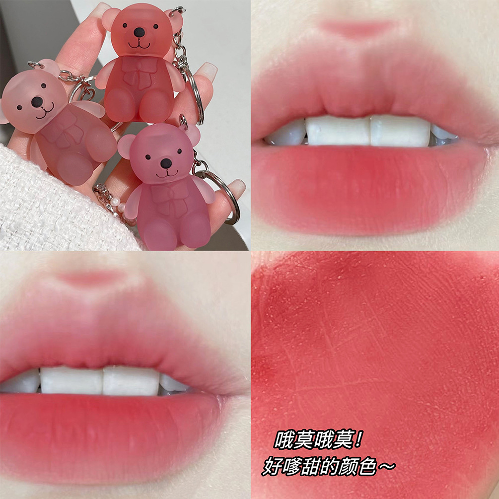 Valor de arte de Xie Rui, mini oso velvet lipstick, maquillaje, esmalte labial blanco, lápiz labial al por mayor.
