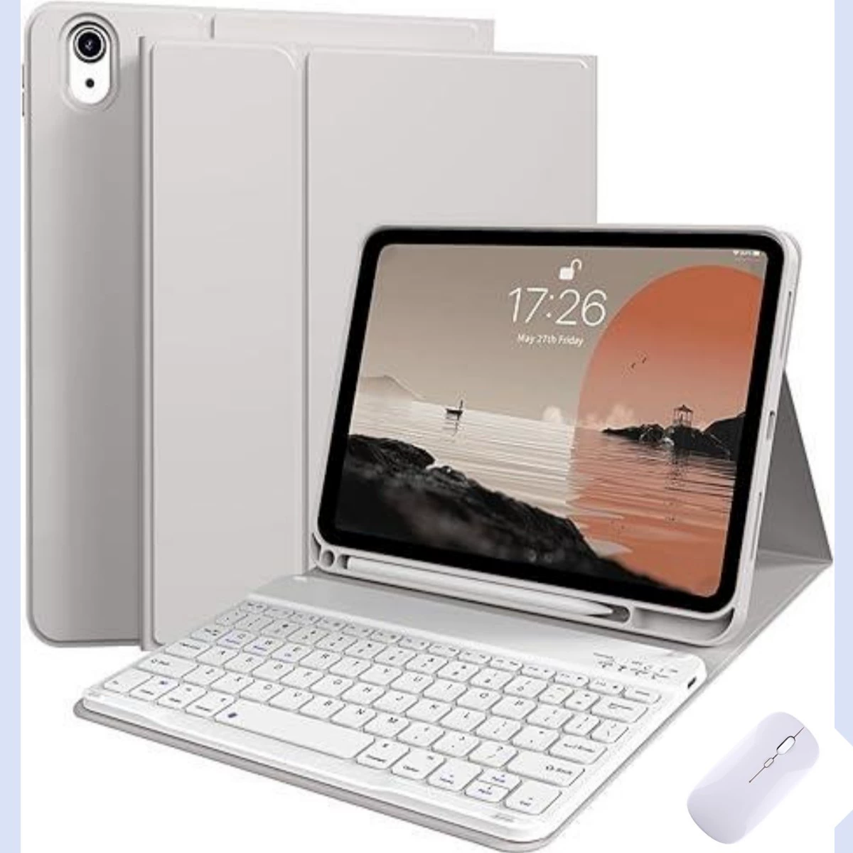 Клавиатурный чехол (совместимый с Apple) для iPad — съемная Bluetooth клавиатура + мышь, многоцветный