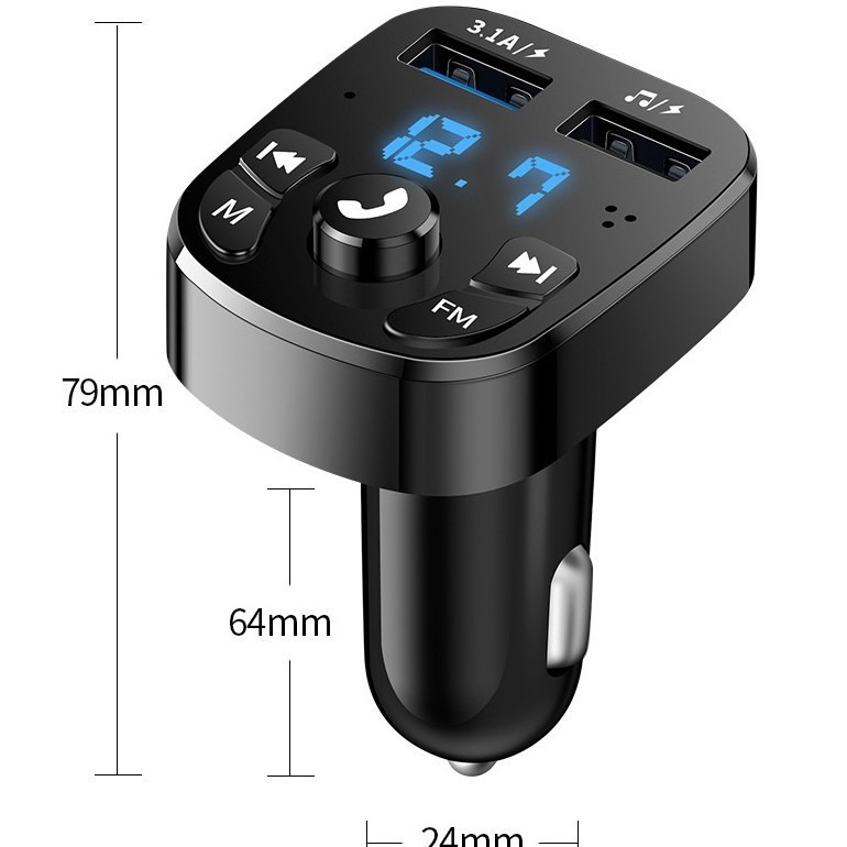 現物秒発クロスボーダー車載充電器デジタル表示超高速充電bluetooth MP3プレーヤーナビゲーションハンズフリー電話|undefined