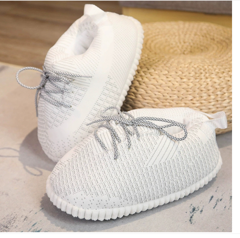 Tiktok mismo estilo parodia zapatos de grasa Coco pareja Zapatillas de algodón volver al futuro casa piso Kang hebilla 1 zapatos de algodón