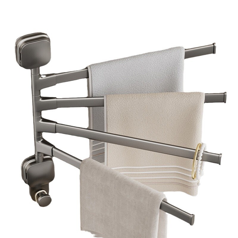 Toallero Giratorio Multibarra con Ventosa de Aleación de Aluminio para Baño image 5