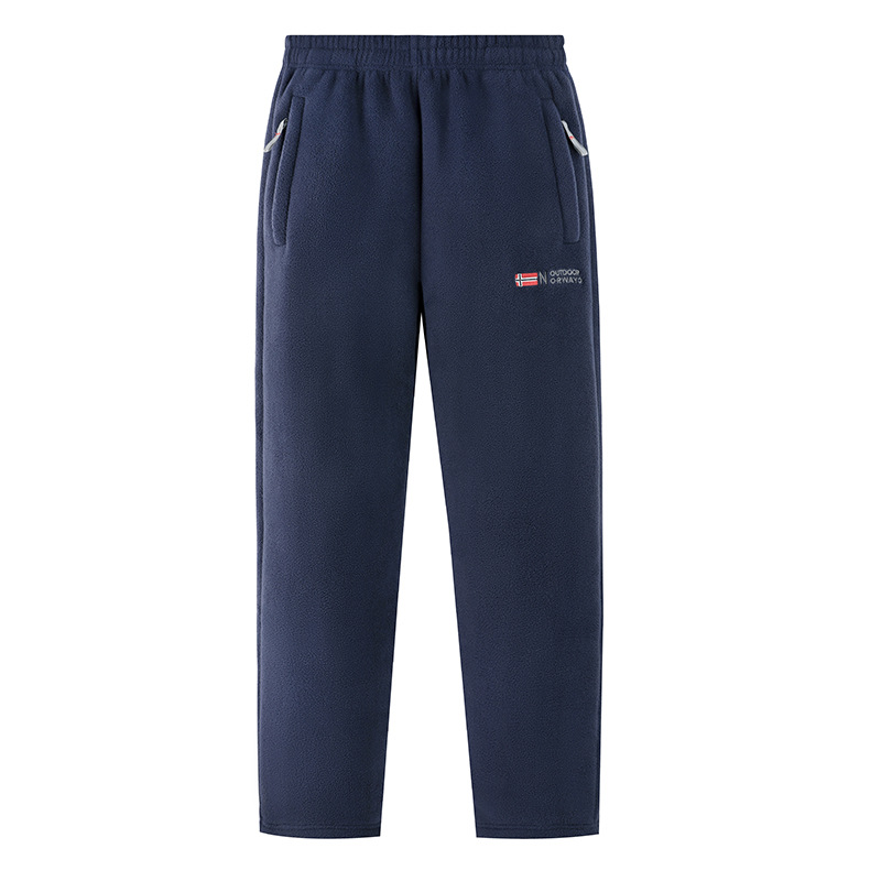 780g Men's Sweatpants Autumn and Winter Style Fleece-Lined Casual Pants Loose Straight-Leg Sports Pants Trendy Men's Fashion Flat-Leg 2505