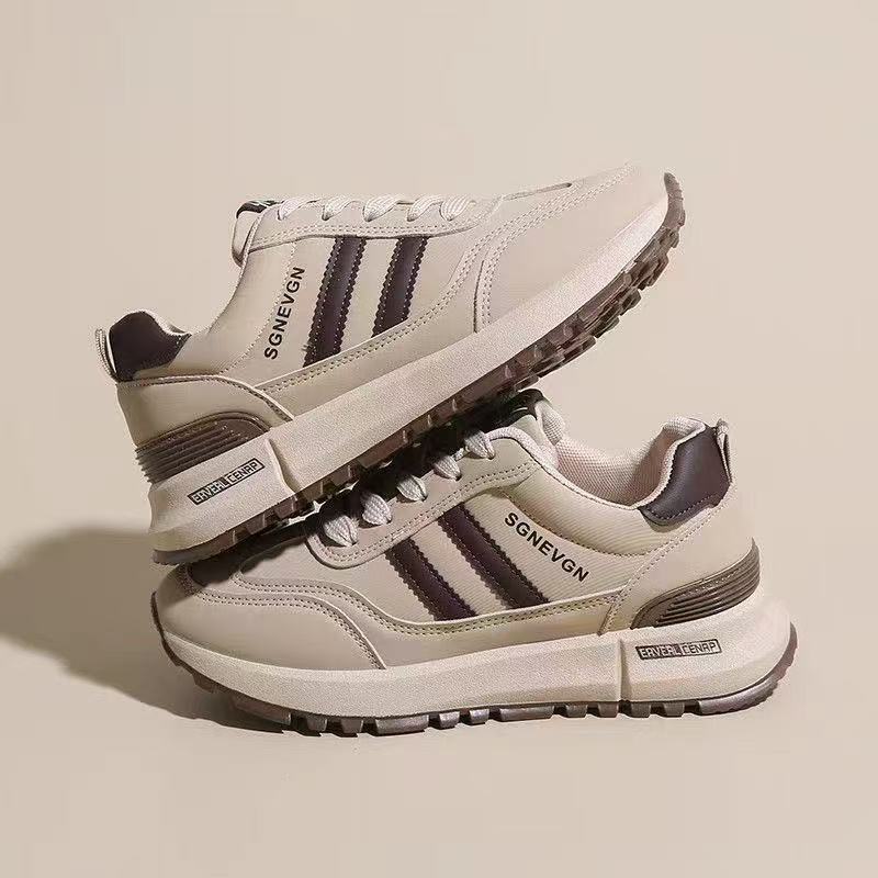 2026 New Women's Shoes Spring New Breathable Trendy Thick-Soled Sneakers Foreign Trade White Shoes Wholesale Cross-Border Shipping