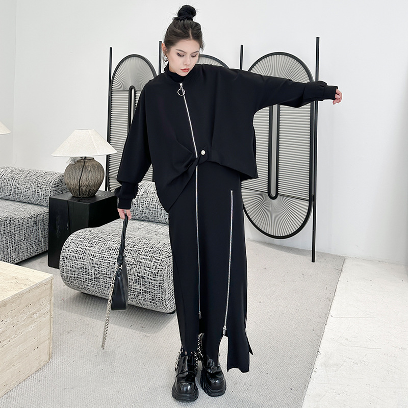 Yamamoto estilo oscuro diseño abrigo corto para las mujeres otoño nueva suelta adelgazamiento pequeño océano temperamento manga larga cardigan
