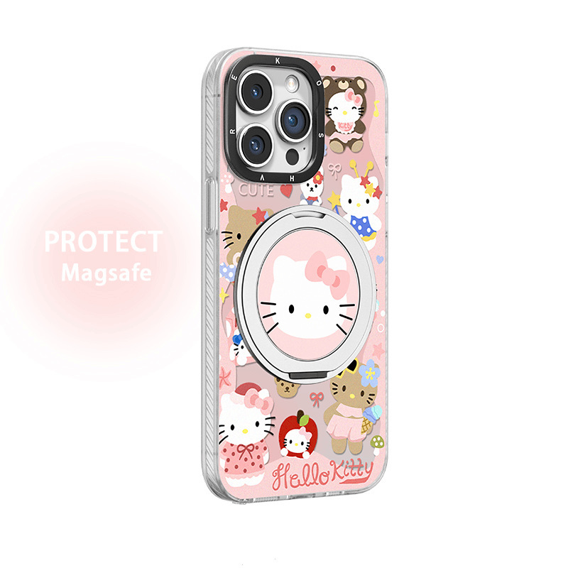 フルスクリーンキティ猫 Apple 16 Yuanqi 15 携帯電話ケース iPhone14IMD 磁気ホルダー 13 かわいい 12|undefined