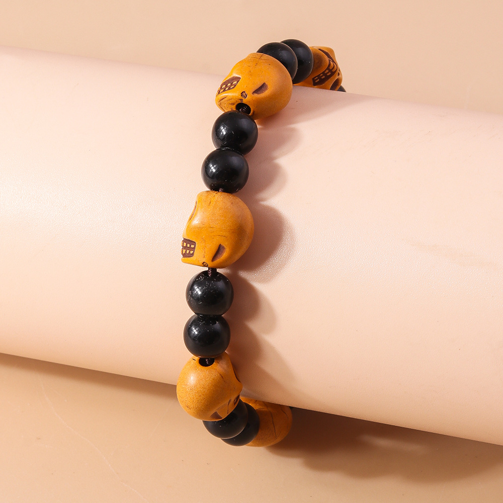Halloween Beaded Bracelet Set Skull Pumpkin Personality Fun String Bracelet Accessories_voghion.com