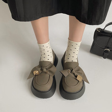 黑色复古英伦风小皮鞋女2022年春夏新款简约基础套脚圆头时尚单鞋