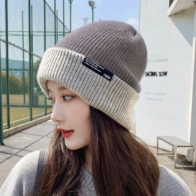 帽子女性の冬厚く暖かいニット帽子クロスボーダー韓国スタイル耳保護両面パイル帽子ウール帽子男性卸売|undefined
