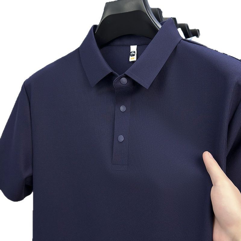 High-end Traceless Men's Polo Shirt New Summer Business Casual All-match Lapel Short-sleeved T-shirt